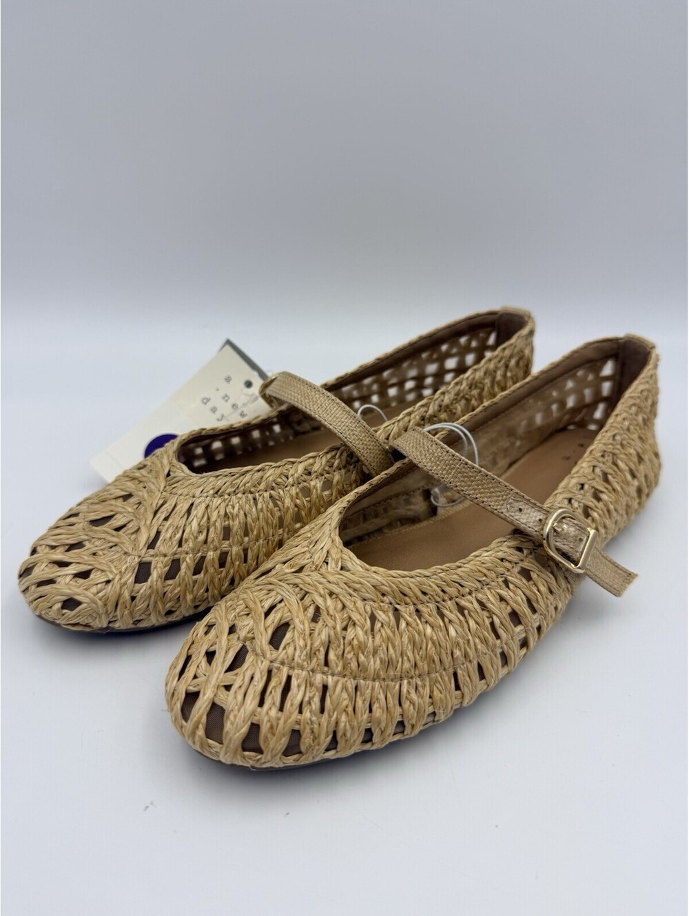 A New Day Womens Sz 6 Beige Myla Woven Flats with Memory Foam Insole NWT